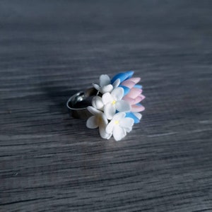 Anillo floral para mujer, anillo suculento, anillo de flores de arcilla imagen 6