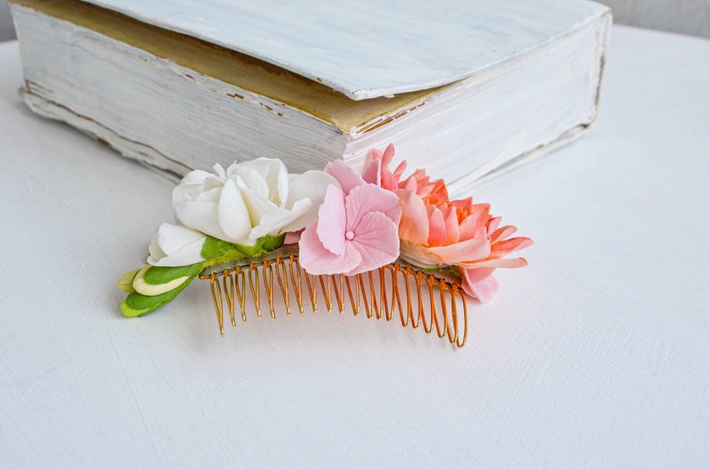 Floral hair comb image 8