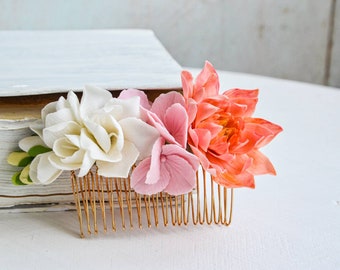 Floral hair comb