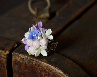 Blossoming Garden Flowers Ring - Handcrafted ring