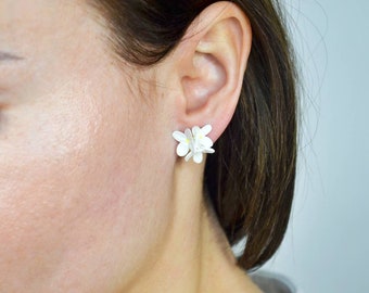 White Lilac studs,lilac stud earrings