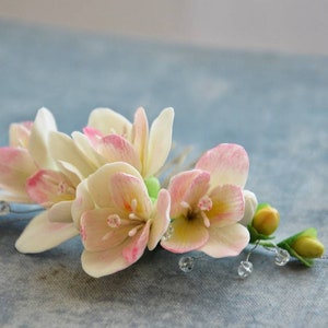 Peigne à fleurs blanches, freesia vigne image 8