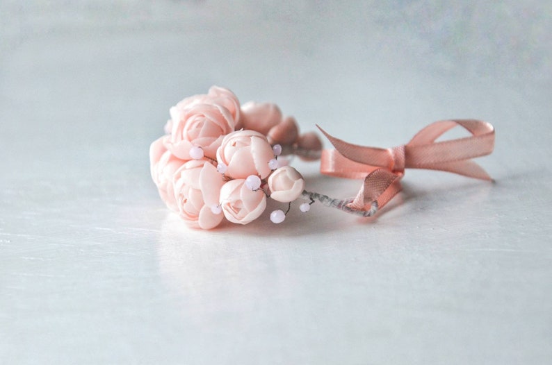 Light pink bridal bracelet image 7