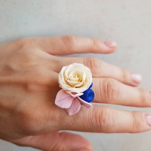 Cocktail ring, blueberry ring, summer ring