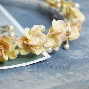 Ivory hydrangea flowers  headband, bridal headband