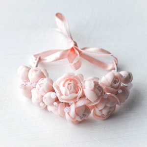 Light pink bridal bracelet image 1