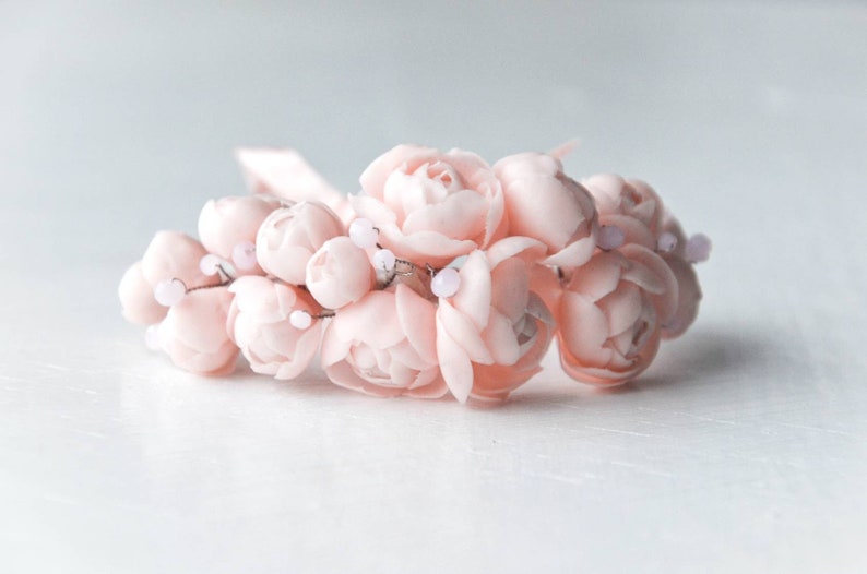 Light pink bridal bracelet image 4