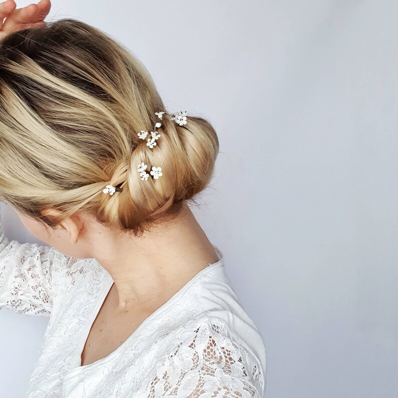Small flowers hair pins Small hair pins Tiny hair pins
