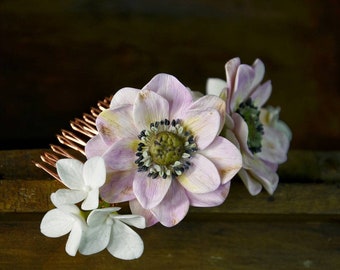 Wedding hair comb, bridal hair comb, floral hair comb