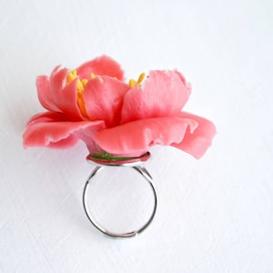 Flower ring, flower jewelry, big flower ring