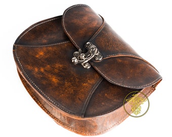 Leather Belt Bag: Brown Steampunk Style