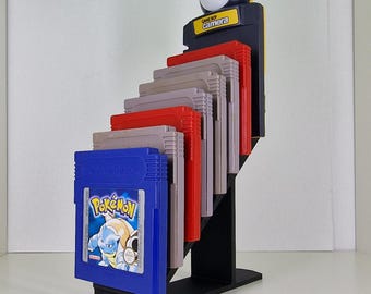 Game Boy Cartridge Display Stand – Holds 10 Games – GB Cartridge Holder – Retro Gaming Display Stand – Tiered Game Storage