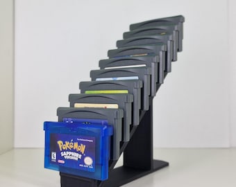 Game Boy Advance Cartridge Display Stand – Holds 10 Games – GBA Cartridge Holder – Retro Gaming Display Stand – Tiered Game Storage
