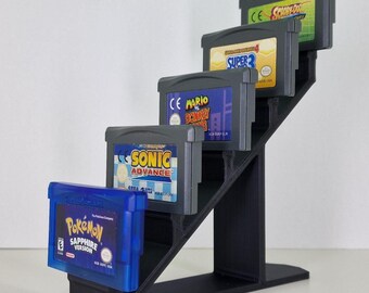 Game Boy Advance Cartridge Display Stand – Holds 5 Games – GBA Game Holder – Retro Gaming Display – 3D Printed