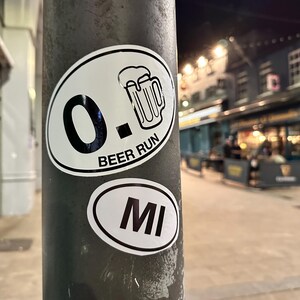 Green Beer Run Sticker: Weatherproof Decal, Beer Lovers, St. Patrick's Day Guinness Pub Fridge Art image 5