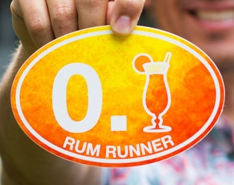 Rum Runner Decal: Tropical Mai Tai, Tiki, Beach Vacation Vinyl Sticker