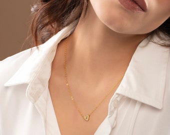 Herz Initial Halskette • Individuelle Halskette • Minimalistischer Schmuck • Personalisierte zierliche Freundschaftskette • Geschenk für sie -H1