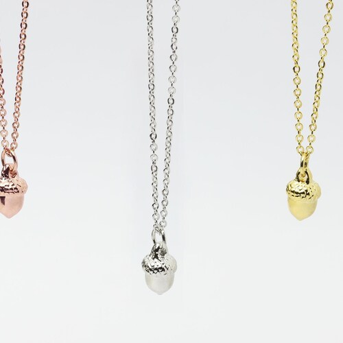 Acorn Necklace Rose Gold Acorn Sister 