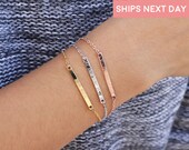 Personalized Bar Bracelet Custom Engraved Name Gold Bar Bracelet Name Monogram Initial Bracelet Personalized Gifts Best friends -T32-3.5