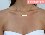 Personalized Name Necklace, Initial Necklace Custom Rose Gold Bar Necklace Christmas Gift, Personalized Necklace, Nameplate Necklace -TU36-7