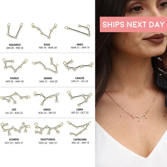Constellation Necklace Zodiac Sign 