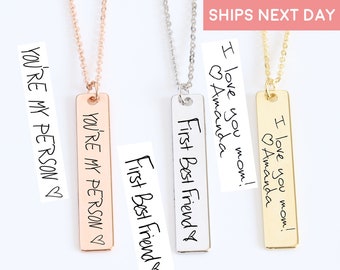 Personalized Handwriting Necklace: Engraved Memorial Signature Pendant
