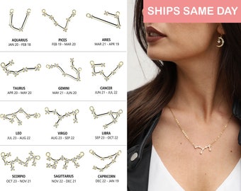 Zodiac Necklace for Women Constellation Necklace Mom Gift Custom Diamond Taurus Zodiac Jewelry Cancer Gift for Women Birthday Gift