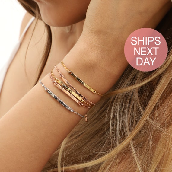 personalizadas mujer pulsera de barra pulsera - Etsy España