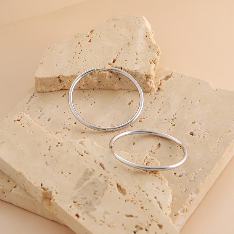 Gold Hoop Endless Thin Hoop Earrings Birthday Gift Minimalist Jewelry ...