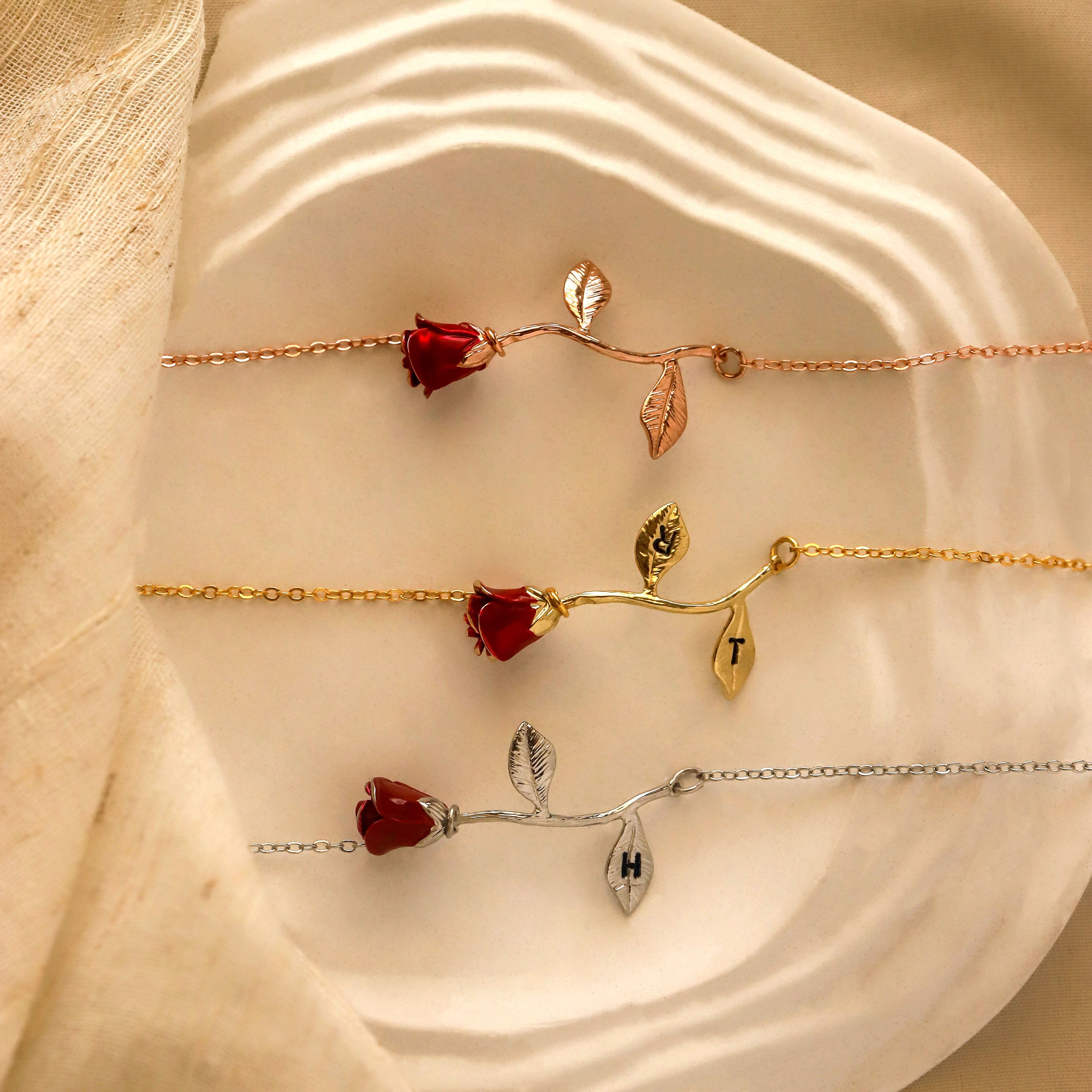 ブレスレット Hei crystal flowers bracelet 4BFT649 Custom Rose Bracelet Personalized Flower Bracelet Mom Gift