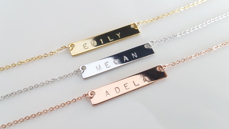 Name Necklace Personalized Jewelry Bridesmaids Gift Custom Bar Necklace Initial Necklace Personalized Gift Custom Name Necklace