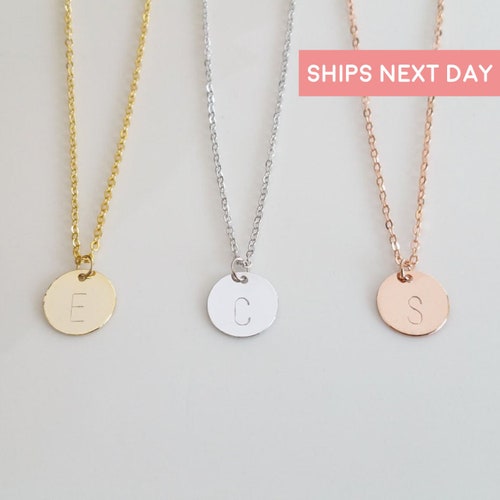 Dainty Initial Necklace Silver Initial 