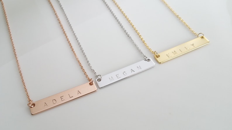 Name Necklace Personalized Jewelry Bridesmaids Gift Custom Bar Necklace Initial Necklace Personalized Gift Custom Name Necklace