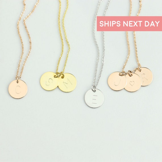 Personalized Disc Necklace Dainty 