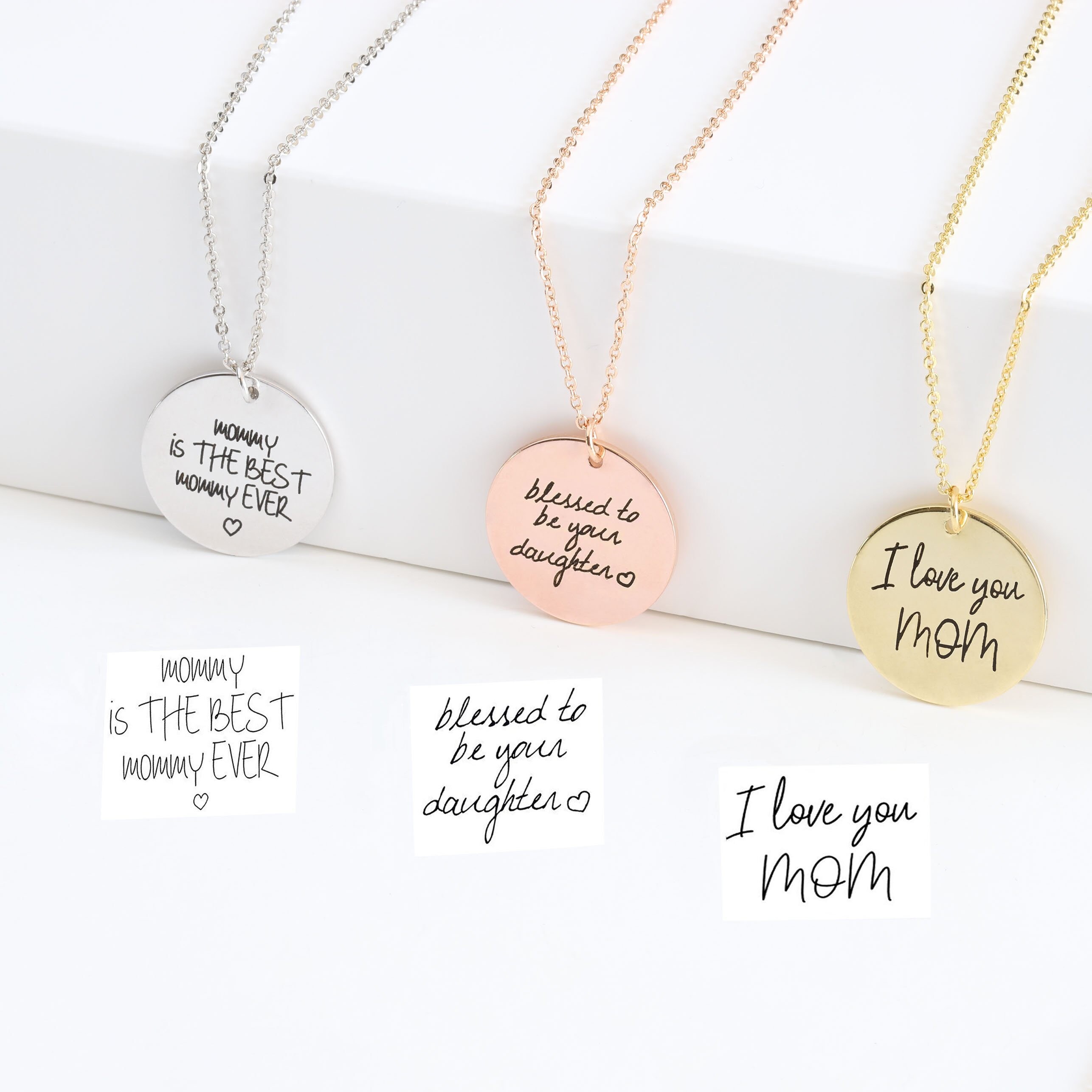 Actual Handwriting Necklace Custom Signature Handwriting Etsy