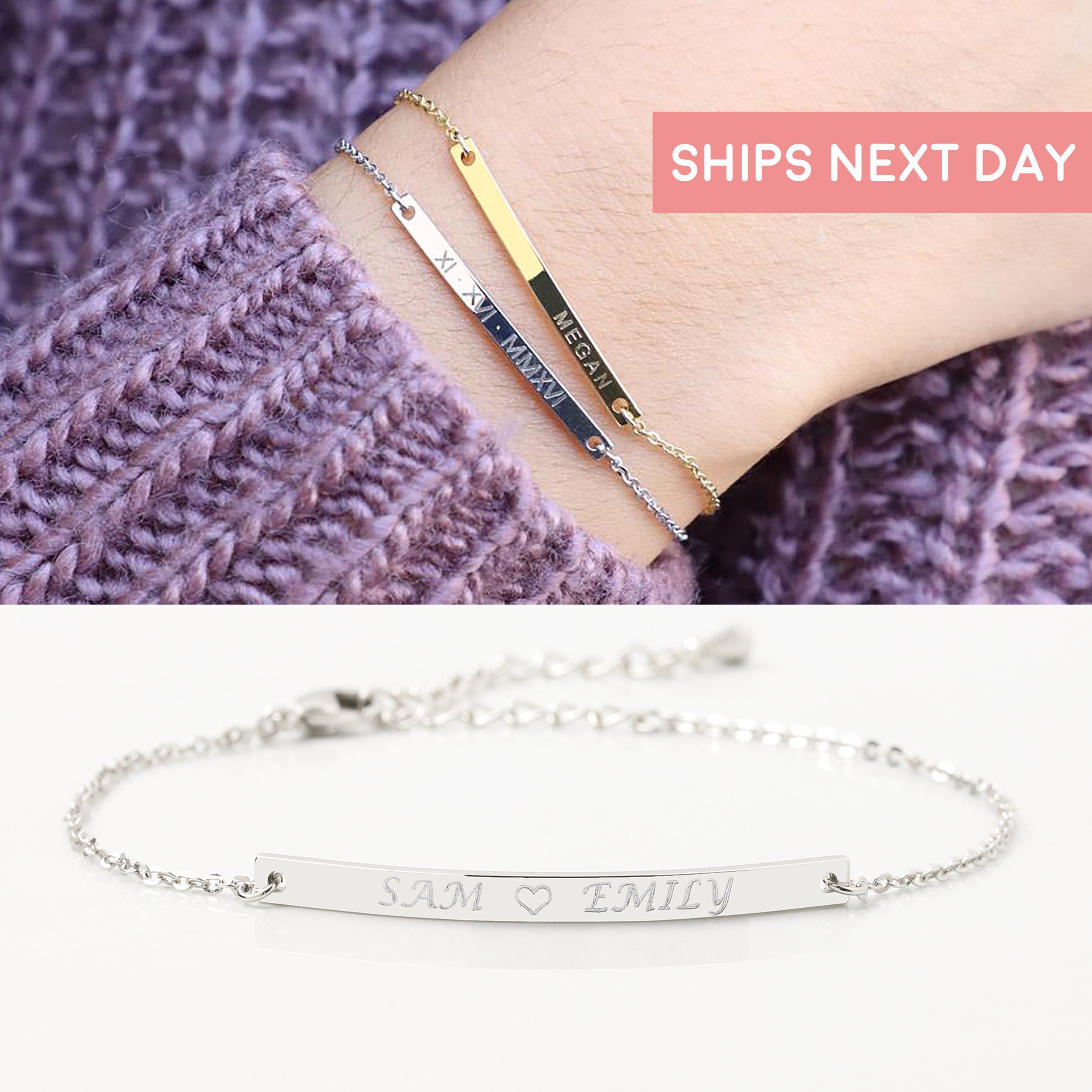 Personalized Silver Bracelet Femme Best 