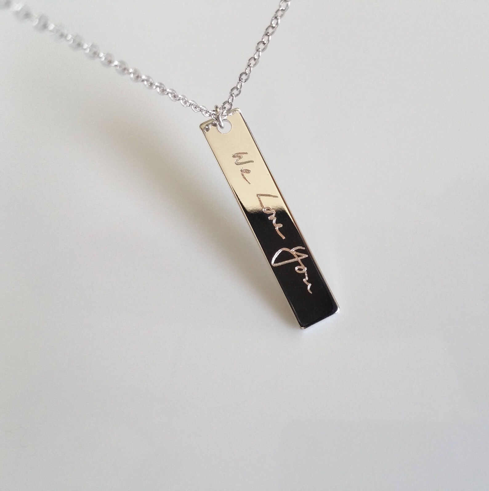 Handwriting Necklace Real Handwriting Engraved Memorial Gift Etsy
