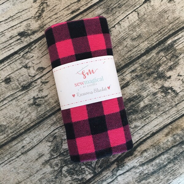 Plaid Blanket, Baby Girl, Baby Shower Gift, Swaddle Wrap, Baby Blanket, Take Home Blanket, Newborn, Personalized, Monogrammed