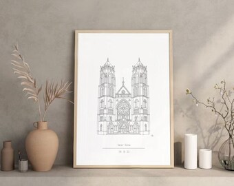 Personalised Wedding Venue Illustration