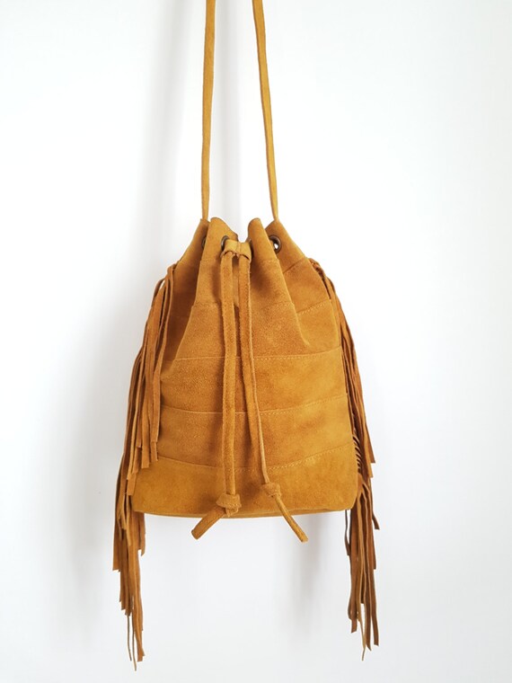 tan suede bag