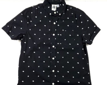 Kennington California Shirt All Over Print Peace Bird Black Button Up Medium