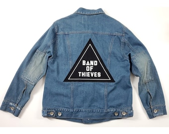 WILDFANG WF Denim Jacket Back Patch Band of Thieves Size Small