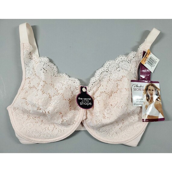 Playtex Secrets Lace Slimming Full Coverage 40DD Pale Peach Bra Style 4728  44D