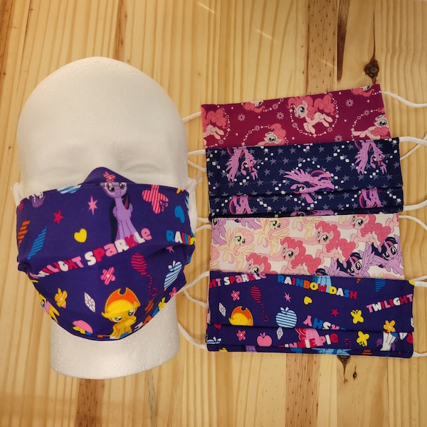 My Little Pony Handmade Cloth Face Mask | 100% Cotton | Adjustable | Filter Pocket | Machine Washable-Dryable