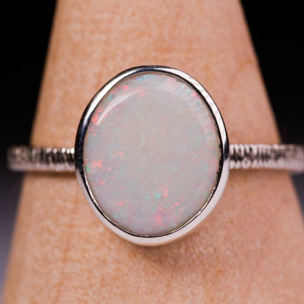 White Opal Ring - Etsy