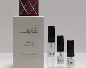 Swiss Arabian Shaghaf Oud Abyad - 2ml-3ml-5ml - Sample atomizer - Fast Shipping from USA