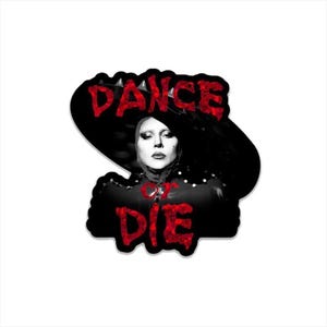 NEW Lady Gaga Red Lady Dance or Die Abracadabra Glitter Tumbler Bumper Sticker