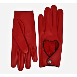Altezzoso Venus Red Leather Heart Bow Romantic Driving