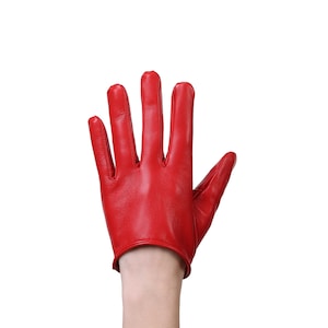 Altezzoso Pura Genuine Leather Half Fashion  Gloves for Women , Black Orange Blue Cream Red Green Unlined Gloves
