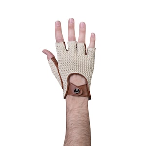 Altezzoso Maglia Braided Fingerless Driving Gloves for Men Men&#39;s Retro Driving Gloves